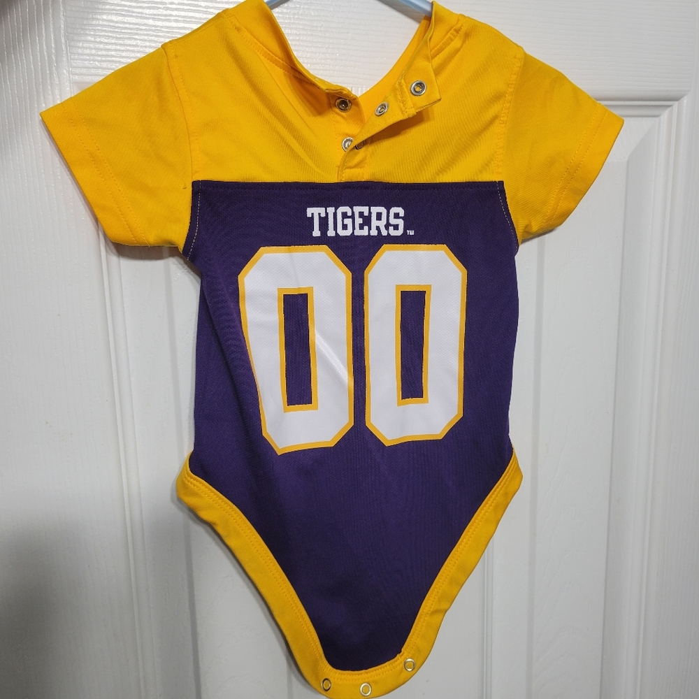 Louisiana LSU Tigers baby jersey onesie GEAUX TIGERS unisex bodysuit 3m-6m 3m 6m - Picture 2 of 5
